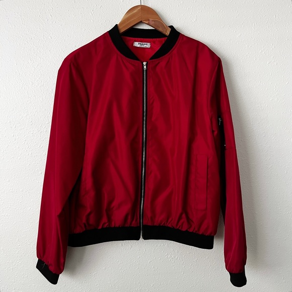 Jackets & Blazers - Women’s Red Windbreaker Bomber Jacket Size Medium